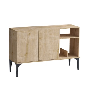 Bufet inferior maro stejar/negru 120 cm Oscar The Home Collection
