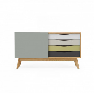 Bufet inferior multicolor din lemn si MDF 128 cm Avon Ale Woodman