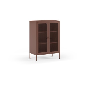 Bufet inferior rosu burgund din metal 100 cm Fayna The Home Collection