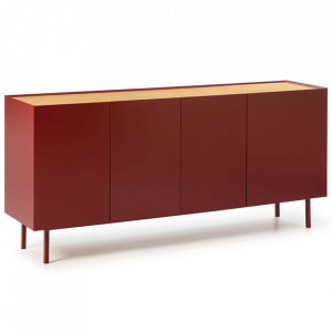 Bufet inferior rosu/maro din lemn 165 cm Arista Teulat