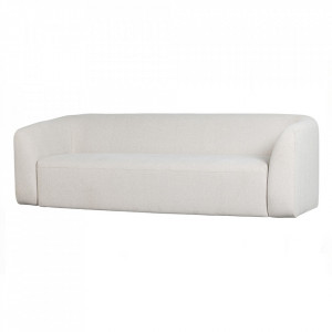 Canapea alba din textil pentru 3 persoane Sloping Woood