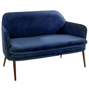 Canapea albastra din catifea si metal 128 cm Charmy Pols Potten