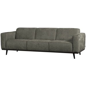 Canapea albastra/neagra din catifea pentru 3 persoane Statement Woood