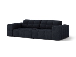 Canapea albastru navy din textil pentru 3 persoane Jennifer Chenille Micadoni