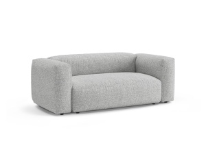 Canapea argintie din textil pentru 2 persoane Martina Boucle Micadoni