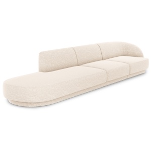 Canapea bej deschis din textil pentru 4 persoane Miley Right Micadoni
