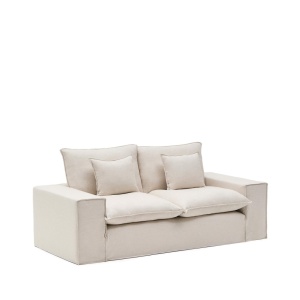 Canapea bej din textil pentru 2 persoane Anarela Kave Home