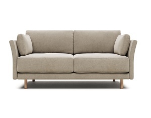 Canapea bej din textil pentru 2 persoane Gilma Chenille FR Kave Home