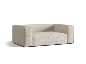 Canapea bej din textil pentru 2 persoane Nuria Boucle Micadoni