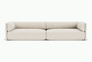 Canapea bej din textil pentru 3 persoane Bolster Soil Natural - 01 FEST