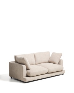 Canapea bej din textil pentru 3 persoane Gala Microboucle Kave Home