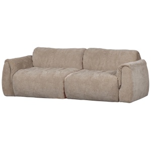 Canapea bej nisipiu din textil pentru 2 persoane Baggy 3D Chenille Woood