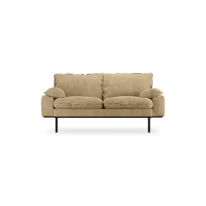 Canapea crem din catifea pentru 2 persoane Retro Royal HKliving