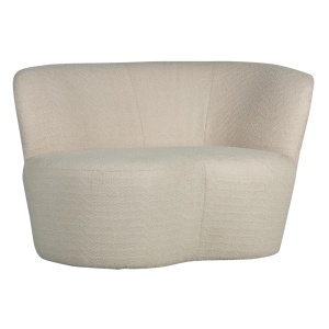 Canapea crem din textil 112 cm Stone Boucle Right Woood