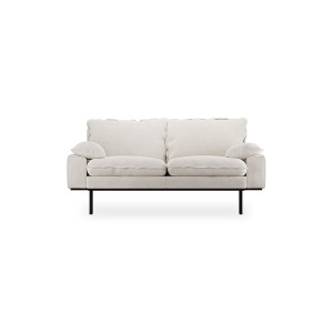 Canapea crem din textil pentru 2 persoane Retro Boucle HKliving