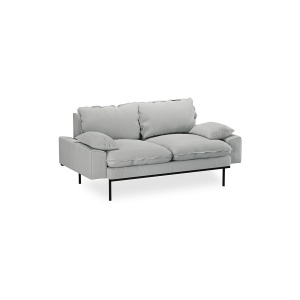 Canapea crem din textil pentru 2 persoane Retro Rib HKliving