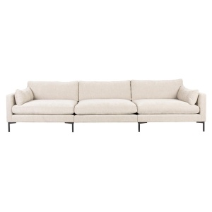 Canapea crem din textil pentru 4,5 persoane Summer Zuiver