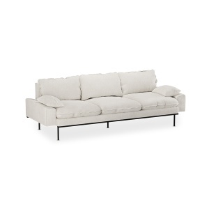 Canapea crem din textil pentru 4 persoane Retro Boucle HKliving