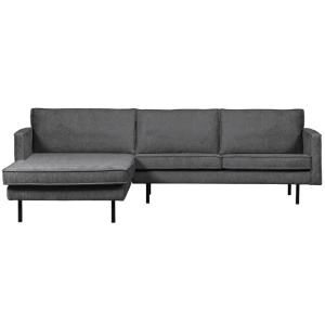 Canapea cu colt albastra din catifea 300 cm Rodeo Left Woood