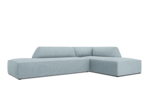Canapea cu colt albastru deschis din textil pentru 4 persoane Ruby Scala Right Micadoni