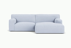 Canapea cu colt albastru gheata din textil 240 cm Clay S Right Kvadrat Vidar Ice - 723 FEST