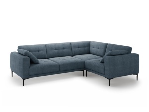 Canapea cu colt albastru inchis din textil pentru 4 persoane Bemy Right Structural Micadoni