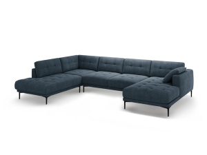 Canapea cu colt albastru inchis din textil pentru 7 persoane Bemy Right Left Structural Micadoni