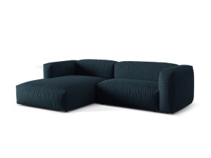 Canapea cu colt albastru jeans din textil pentru 2 persoane Martina Left Micadoni