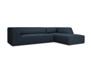 Canapea cu colt albastru navy din textil pentru 4 persoane Ruby Ottawa M Right Micadoni
