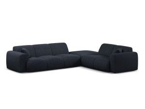 Canapea cu colt albastru navy din textil pentru 6 persoane Molino Eden Right Micadoni