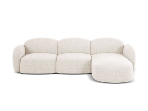 Canapea cu colt bej deschis din textil pentru 4 persoane Blair Eden Right Micadoni
