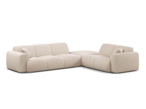Canapea cu colt bej deschis din textil pentru 6 persoane Molino Eden Right Micadoni