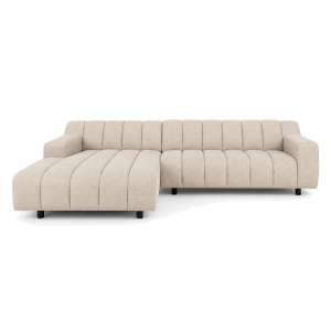 Canapea cu colt bej din textil pentru 2.5 persoane Oakland Left Quiet Object