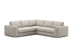 Canapea cu colt bej nisipiu din textil pentru 4 persoane Pola Symmetrical Micadoni