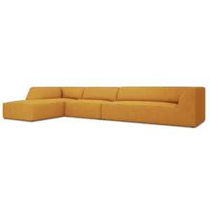 Canapea cu colt galbena din textil pentru 5 persoane Ruby Left Micadoni