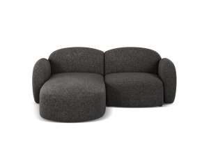 Canapea cu colt gri antracit din textil pentru 3 persoane Blair Eden Left Micadoni