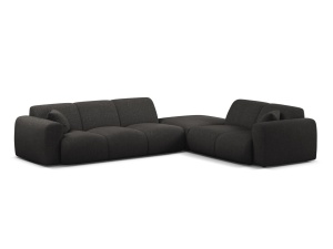 Canapea cu colt gri antracit din textil pentru 6 persoane Molino Eden Right Micadoni