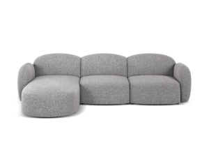 Canapea cu colt gri deschis din textil pentru 4 persoane Blair Eden Left Micadoni