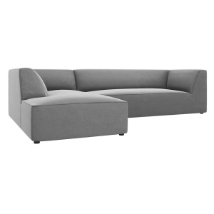 Canapea cu colt gri din catifea pentru 4 persoane Ruby M Left Micadoni