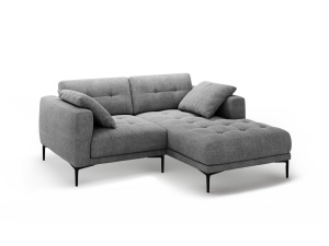 Canapea cu colt gri din textil pentru 2 persoane Bemy Right Structural Micadoni