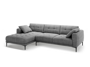 Canapea cu colt gri din textil pentru 3 persoane Bemy Left Structural Micadoni