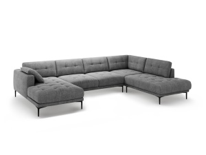 Canapea cu colt gri din textil pentru 7 persoane Bemy Left Right Structural Micadoni