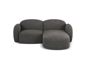 Canapea cu colt gri inchis din textil pentru 3 persoane Blair Eden Right Micadoni
