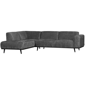 Canapea cu colt gri mountain din catifea 274 cm Statement Left Woood