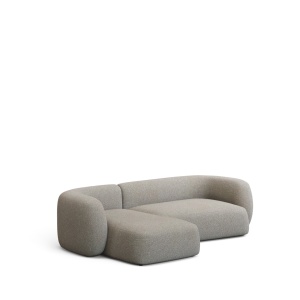 Canapea cu colt gri piatra din textil pentru 3 persoane Martina Left Kave Home