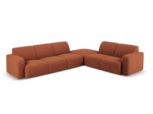 Canapea cu colt maro din textil pentru 6 persoane Molino Boucle Right Micadoni