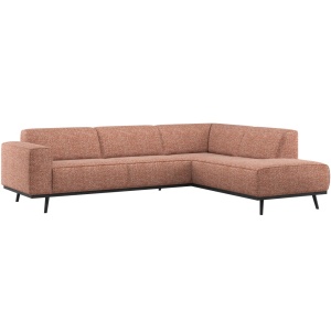 Canapea cu colt maro teracota din textil 274 cm Statement Melange Right Woood
