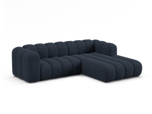Canapea cu colt modulara albastru navy din textil pentru 4 persoane Lupine Chenille M Right Micadoni