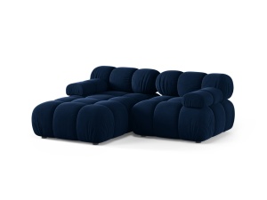 Canapea cu colt modulara albastru royal din catifea pentru 3 persoane Bellis Bluvel Left Micadoni