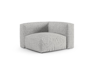 Canapea cu colt modulara argintie din textil pentru 1 persoana Martina Monet Boucle 120 Micadoni
